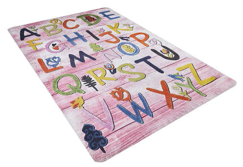 Kids Pink Rug - Digital Print Children's Carpet | Non Slip, Antibacterial, Washable Playroom Mat