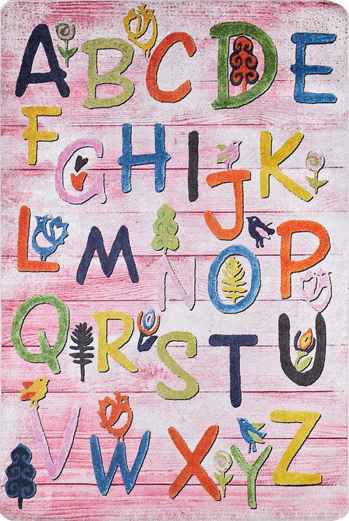 Kids Pink Rug - Digital Print Children's Carpet | Non Slip, Antibacterial, Washable Playroom Mat