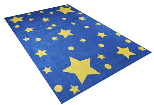 Hefei Blue Figured Digital Print Kids Rug