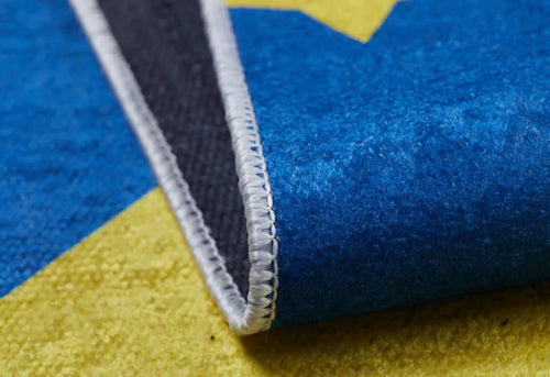 Hefei Blue Figured Digital Print Kids Rug