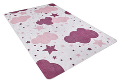 Kids Digital Print Rug – White Sky Design | Non Slip, Antibacterial Playroom Carpet