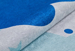 Kids Digital Print Rug – Blue Turfan Style Carpet With Non Slip & Washable Design