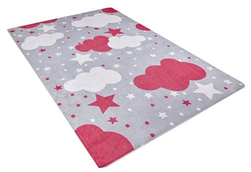 Kids Pink Rug - Digital Print Carpet | Antibacterial, Non Slip Children's Area Rug