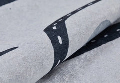 Kids Digital Print Rug – Grey Figured Design, Non-Slip Antibacterial Carpet