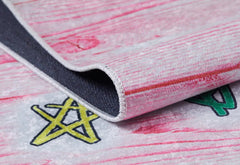 Kids Pink Rug - Digital Print Figured Carpet | Non Slip, Antibacterial Playroom Mat