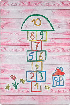 Kids Pink Rug - Digital Print Figured Carpet | Non Slip, Antibacterial Playroom Mat