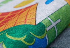 Kids Digital Print Rug - Gray Figured Design, Antibacterial Non Slip Carpet