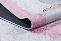 Kids Pink Rug - Digital Print Carpet With Non Slip, Antibacterial Features