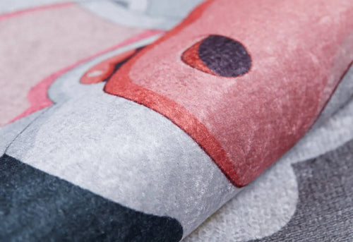 Cangsa Grey Figured Digital Print Kids Rug