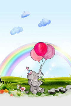 Kids Digital Print Rug – Grey Figured Children's Area Rug, Non Slip & Antibacterial