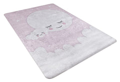 Kids Pink Rug - Digital Print Non Slip Washable Figured Pattern Carpet