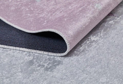 Kids Pink Rug - Digital Print Non Slip Washable Figured Pattern Carpet