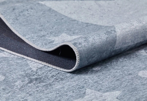 Barselona Grey Figured Digital Print Kids Rug