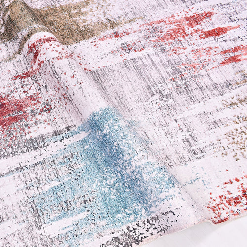 Modern Chenille Area Rug - Washable Non Slip Kilim Flatweave Carpet for Living Room