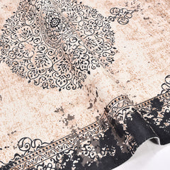 Chenille Kilim Rug - Washable Non Slip Black Frame Area Rug for Living Room