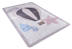 Kids Pink Rug - Digital Print Non Slip Washable Carpet for Children's Playroom
