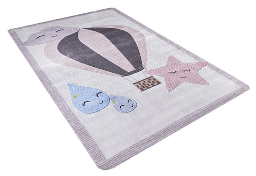 Kids Pink Rug - Digital Print Non Slip Washable Carpet for Children's Playroom