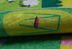 Kids Digital Print Rug - Green Patterned Carpet | Non Slip, Antibacterial & Washable