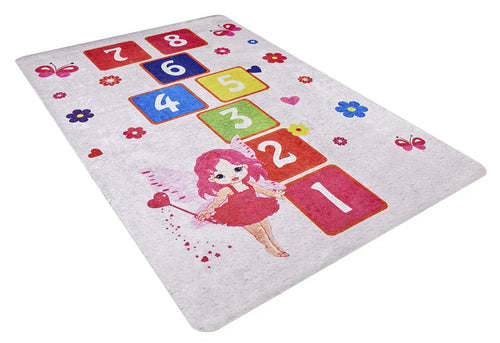 Kids Digital Print Rug – Multicolored Figured Children's Area Rug, Non Slip & Antibacterial
