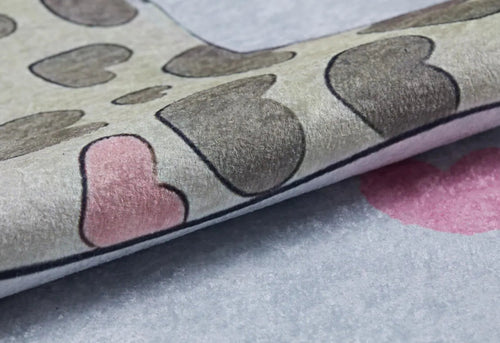 Kids Pink Rug – Figured Digital Print Non Slip Washable Area Carpet