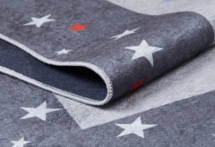 Kids Digital Print Rug – Grey Figured Non Slip Antibacterial Children's Area Carpet