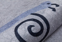 Kids Digital Print Rug – Grey Figured Non Slip Antibacterial Children's Area Carpet