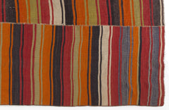 Girit Multy Striped Wool Handmade Area Rug 4'10" x 12'5"