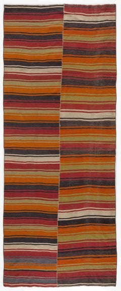 Girit Multy Striped Wool Handmade Area Rug 4'10" x 12'5"