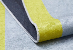 Kids Digital Print Rug – Grey Figured Children's Area Rug, Non Slip & Antibacterial