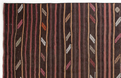 Girit Beige Striped Wool Handmade Area Rug 5'11" x 11'0"