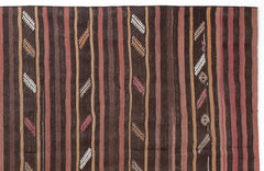 Girit Beige Striped Wool Handmade Area Rug 5'11" x 11'0"