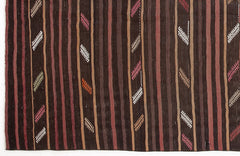 Girit Beige Striped Wool Handmade Area Rug 5'11" x 11'0"