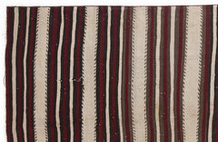 Girit 0480 Beige Striped Wool Handmade Area Rug 4'10" x 8'2"