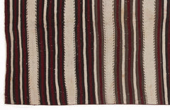 Girit 0480 Beige Striped Wool Handmade Area Rug 4'10" x 8'2"