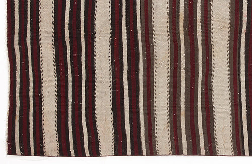 Girit 0480 Beige Striped Wool Handmade Area Rug 4'10" x 8'2"