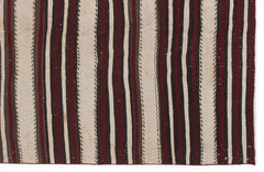 Girit 0480 Beige Striped Wool Handmade Area Rug 4'10" x 8'2"