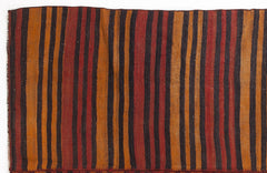 Girit Beige Striped Wool Handmade Area Rug 5'9" x 8'10"