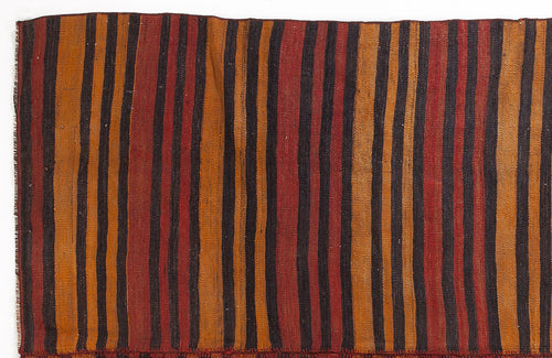 Girit Beige Striped Wool Handmade Area Rug 5'9" x 8'10"