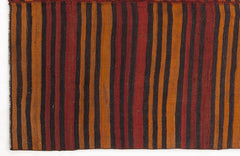 Girit Beige Striped Wool Handmade Area Rug 5'9" x 8'10"