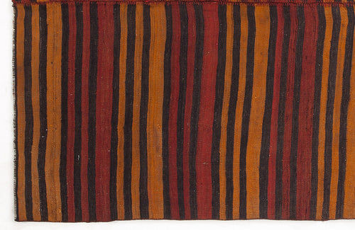 Girit Beige Striped Wool Handmade Area Rug 5'9" x 8'10"