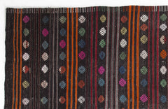 Girit Beige Striped Wool Handmade Area Rug 6'8" x 12'4"