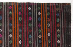 Girit Beige Striped Wool Handmade Area Rug 6'8" x 12'4"