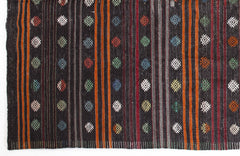 Girit Beige Striped Wool Handmade Area Rug 6'8" x 12'4"