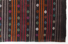 Girit Beige Striped Wool Handmade Area Rug 6'8" x 12'4"