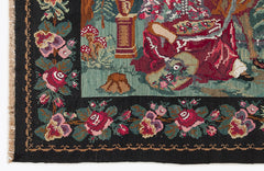 Girit Red Floral Wool Handmade Area Rug 6'4" x 10'6"