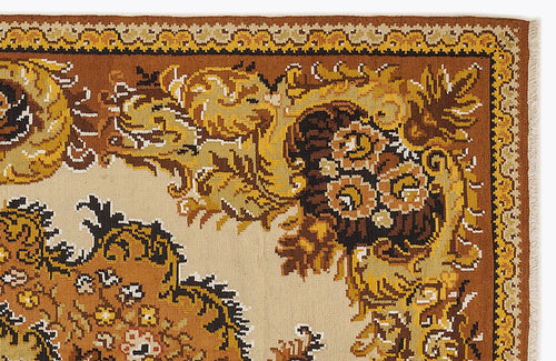 Girit Red Floral Wool Handmade Area Rug 6'6" x 10'3"