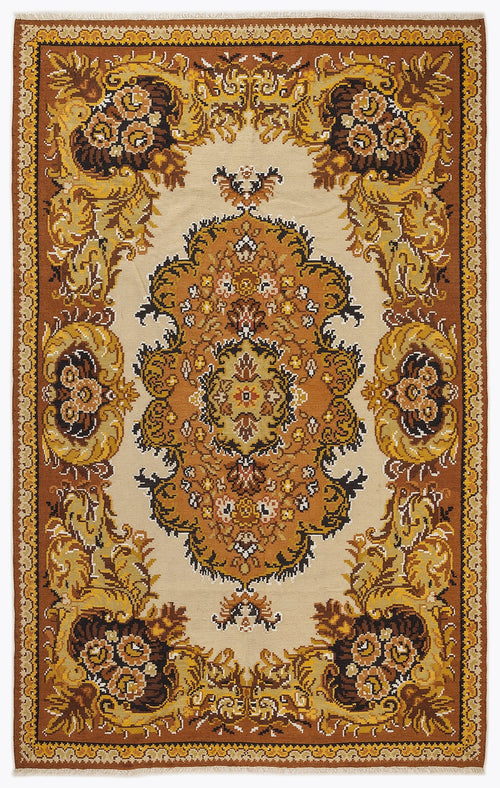 Girit Red Floral Wool Handmade Area Rug 6'6" x 10'3"