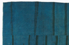 Girit Turquoise Striped Wool Handmade Area Rug 4'10" x 9'2"
