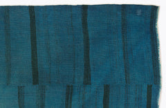 Girit Turquoise Striped Wool Handmade Area Rug 4'10" x 9'2"