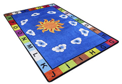 Kids Blue Rug – Digital Print Patterned Children's Carpet | Non Slip, Antibacterial & Washable